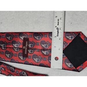 Etienne Aigner Red Paisley Patterned Men's Tie Vintage